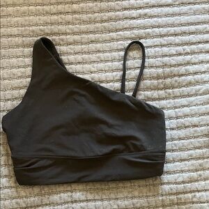 Black One-Shoulder sports bra